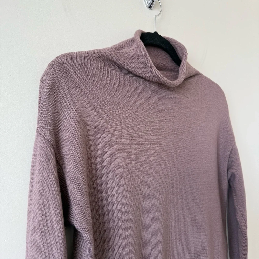 Aritzia Wilfred Cyprie Cow Neck Merino Wool Sweater - Mauve - Picture 5 of 10